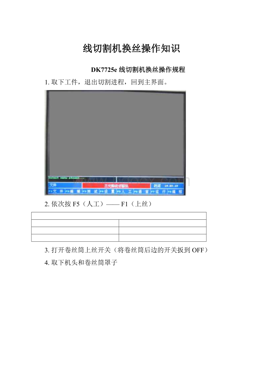 线切割机换丝操作知识.docx