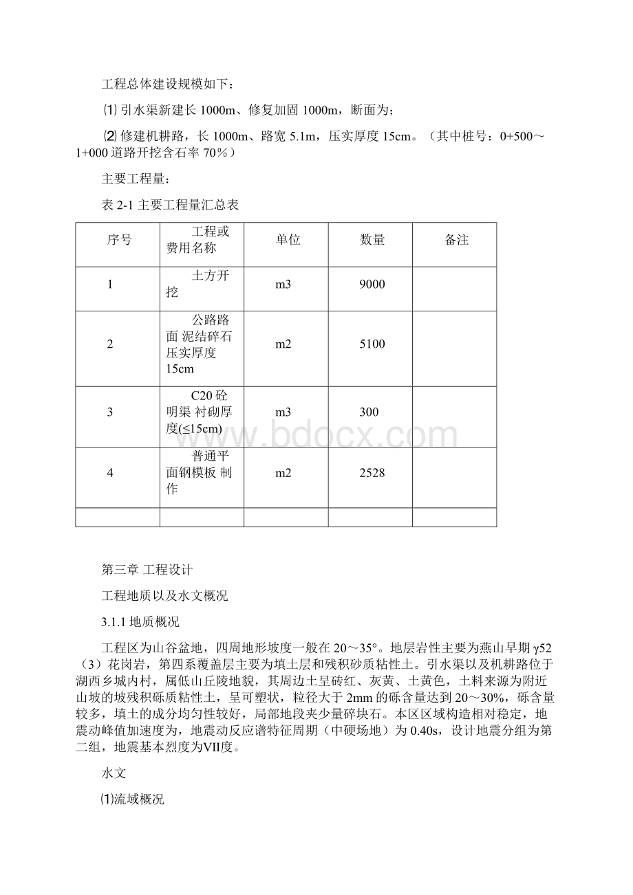 漳浦县湖西乡城内村引水渠及机耕路修复工程实施方案 2Word格式.docx_第3页