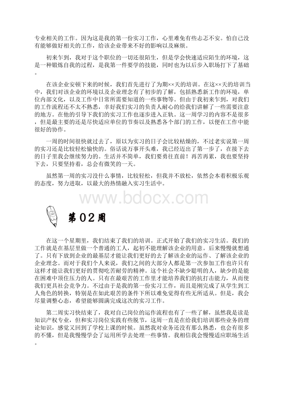 知识产权专业大学毕业实习周记原创范文.docx_第2页