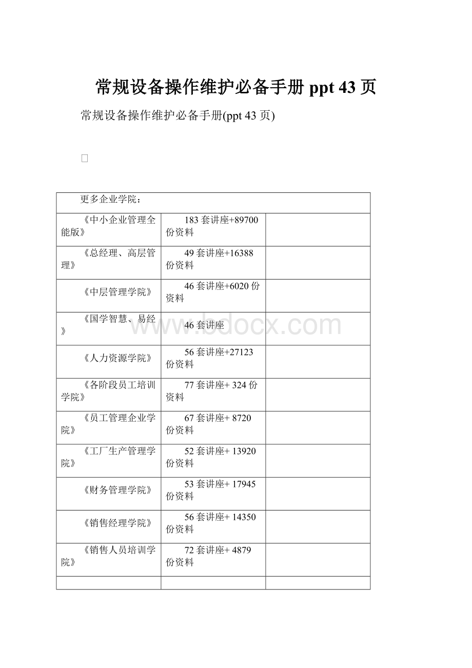 常规设备操作维护必备手册ppt 43页Word文档下载推荐.docx