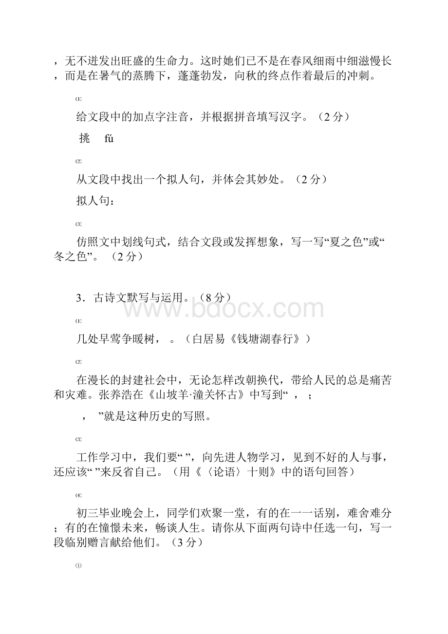 语文中考模拟题四.docx_第2页