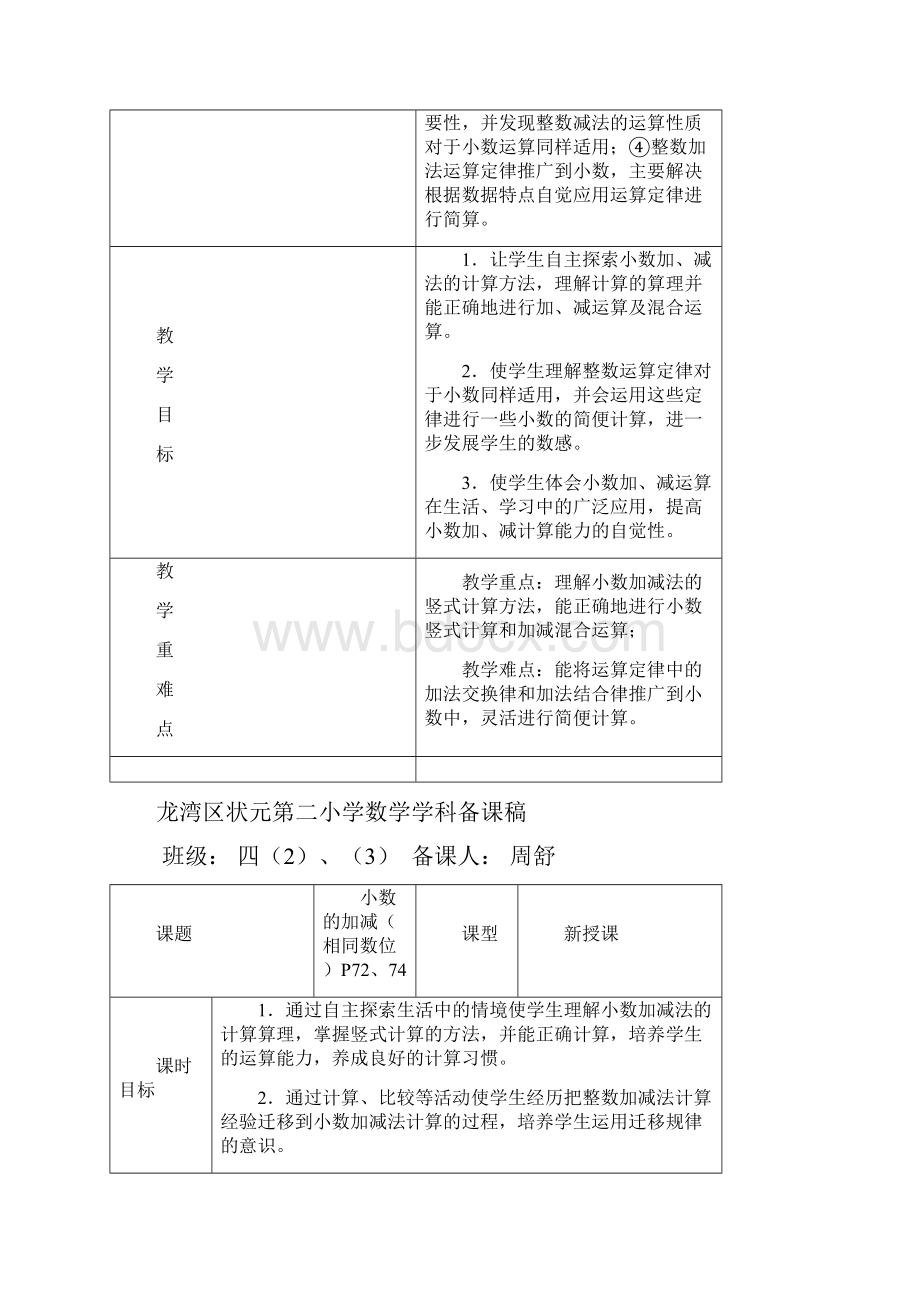 新人教版小数数学四年级下册第六单元《小数的加法和减法》.docx_第2页