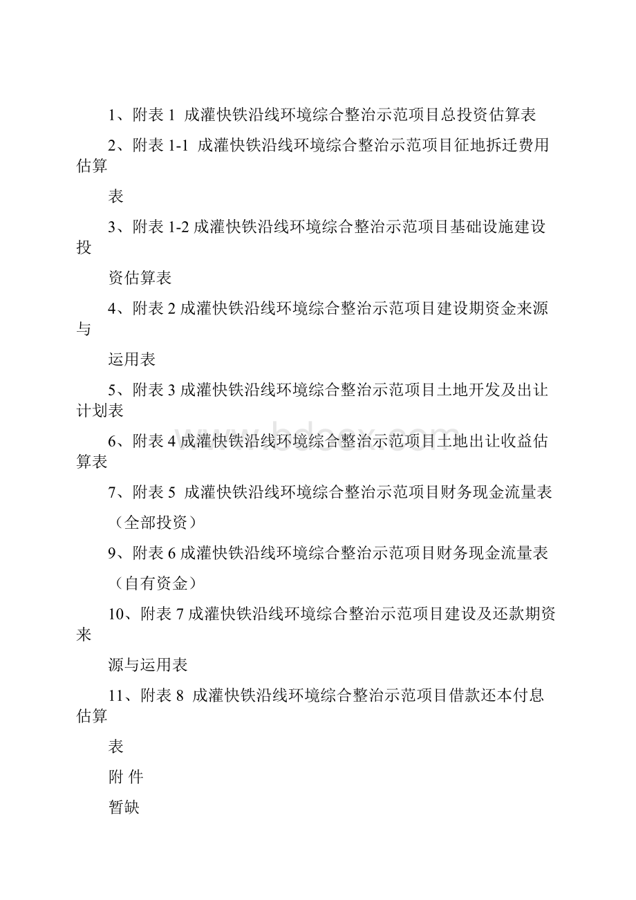 成灌快铁沿线环境综合整治示范项目可行性研究报告文档格式.docx_第2页