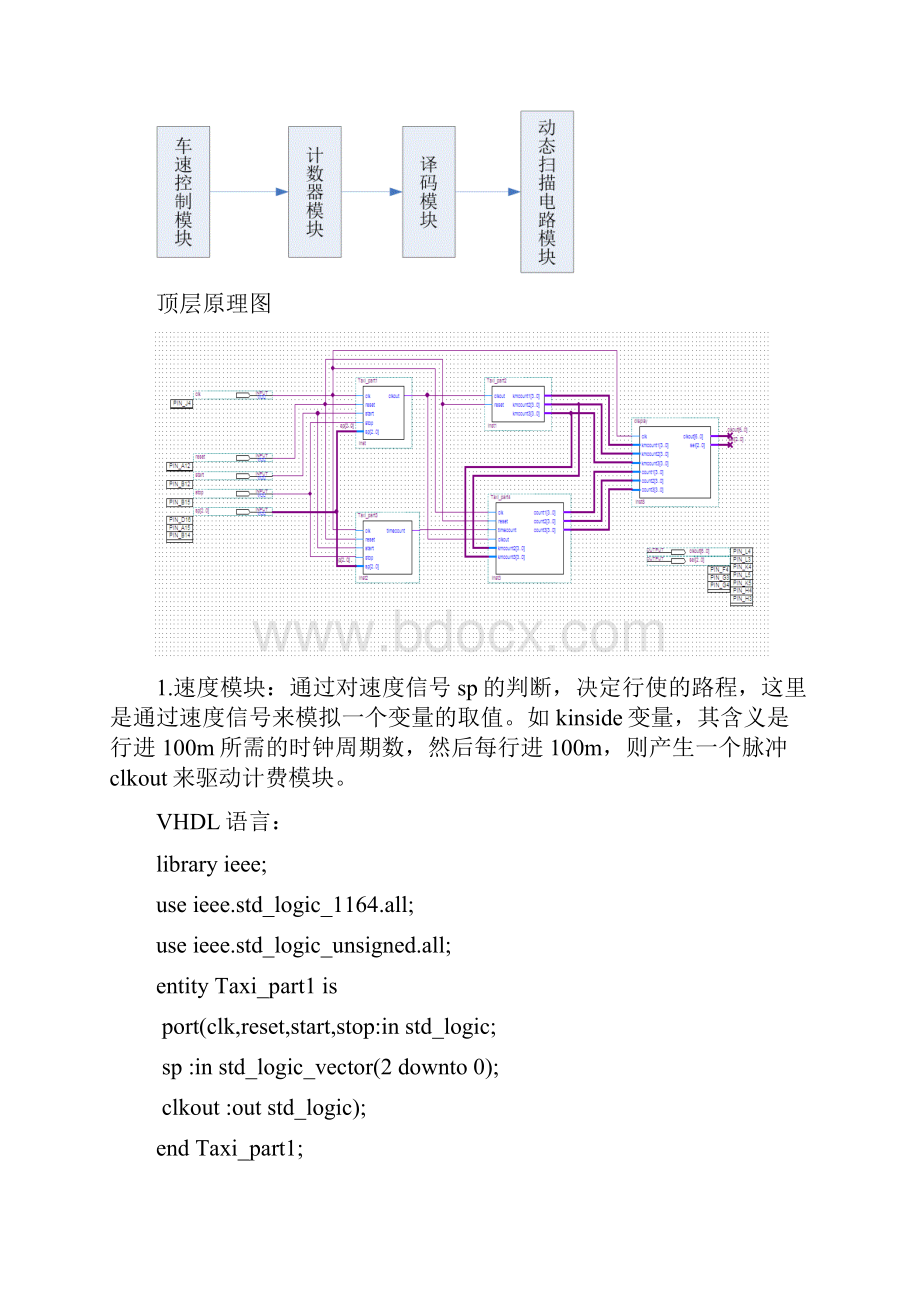 出租车计费器VHDL语言Word格式文档下载.docx_第2页