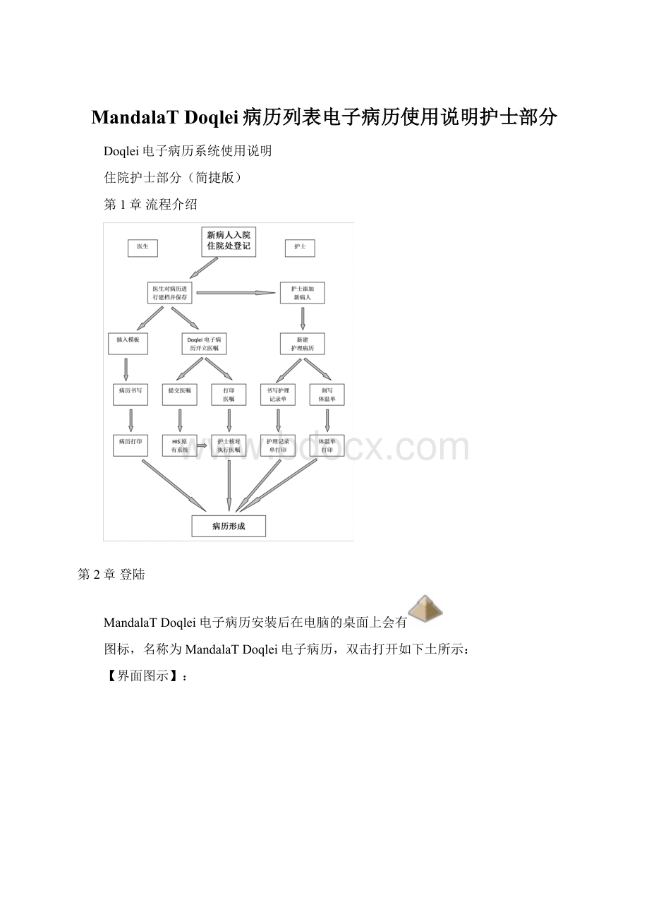 MandalaT Doqlei病历列表电子病历使用说明护士部分Word文档下载推荐.docx