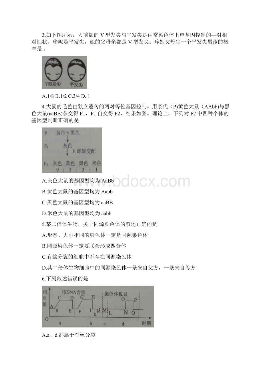 河北省张家口市学年高一生物下学期期末考试试题.docx_第2页