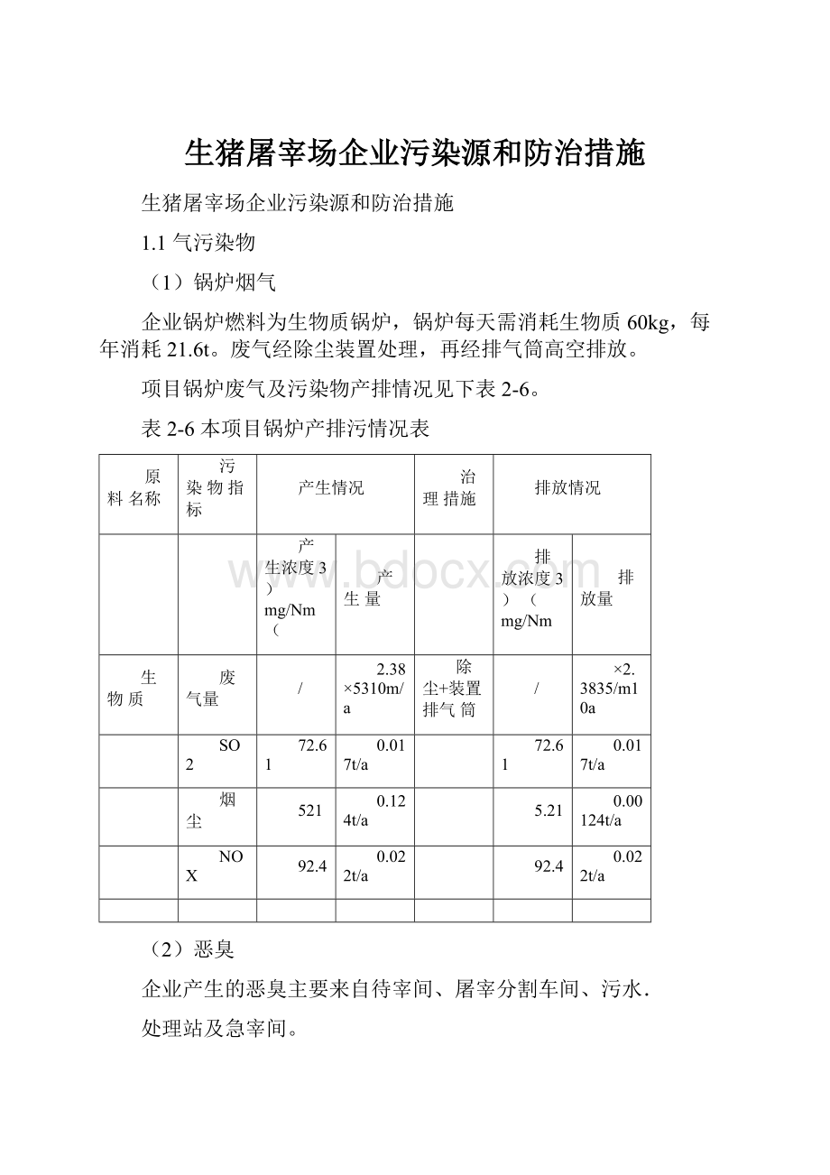 生猪屠宰场企业污染源和防治措施.docx