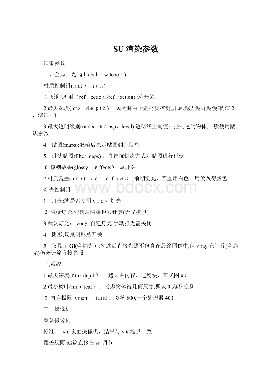 SU渲染参数Word文档格式.docx