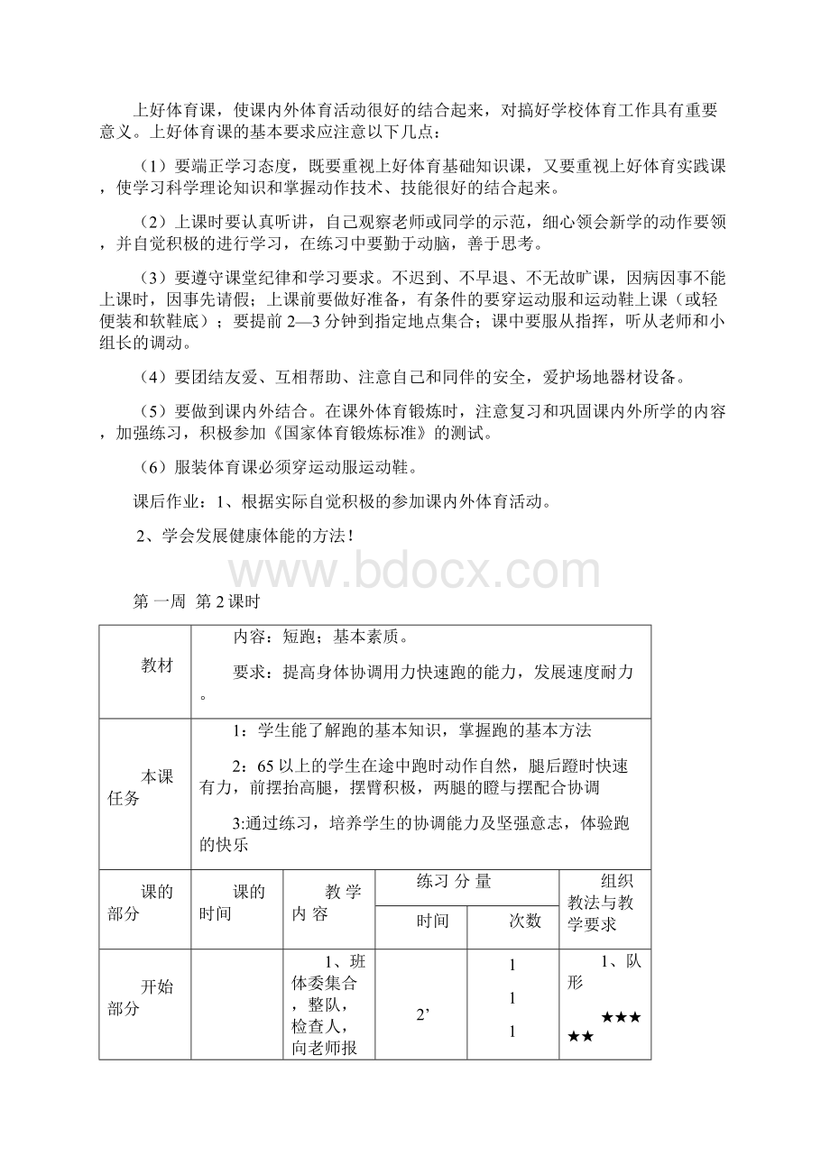 完整版初一体育课全套教案Word文档格式.docx_第2页