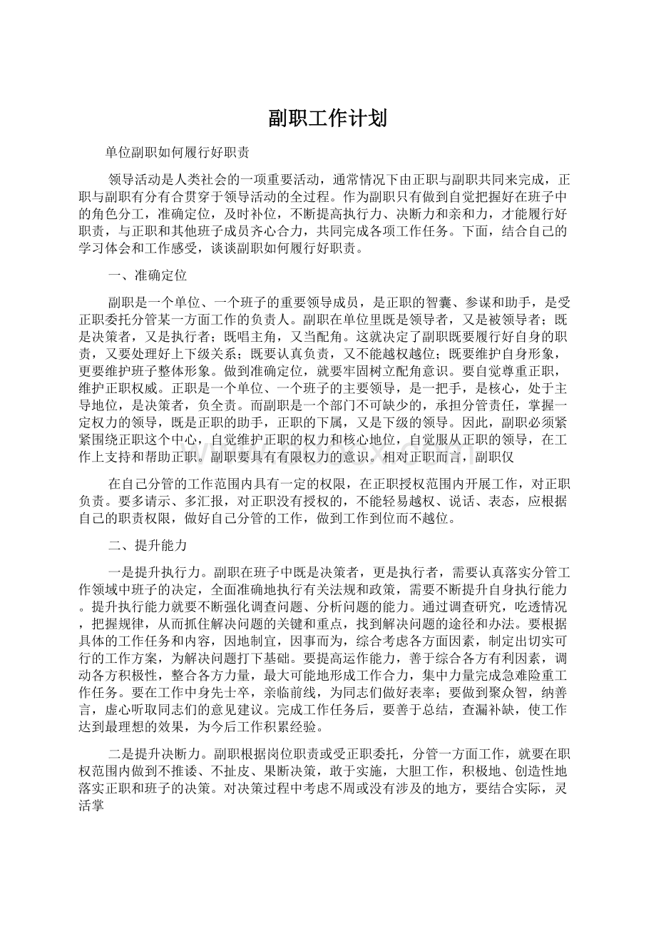 副职工作计划.docx_第1页