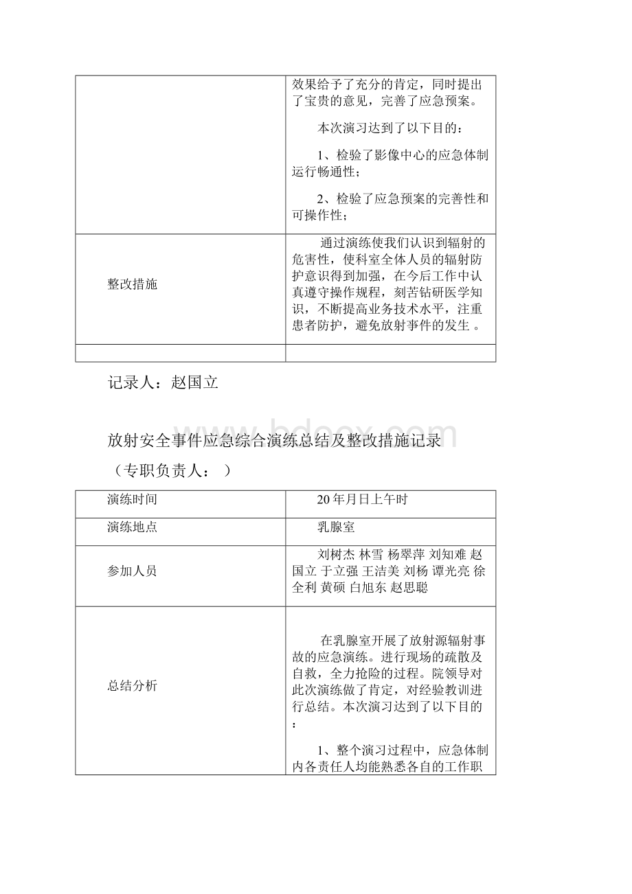 放射安全事件应急综合演练总结及整改措施记录完成.docx_第3页