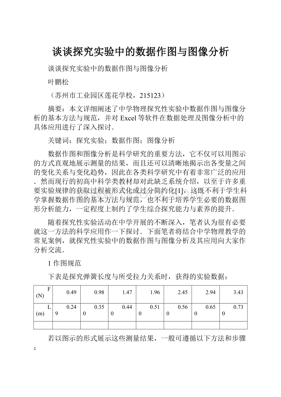 谈谈探究实验中的数据作图与图像分析.docx_第1页