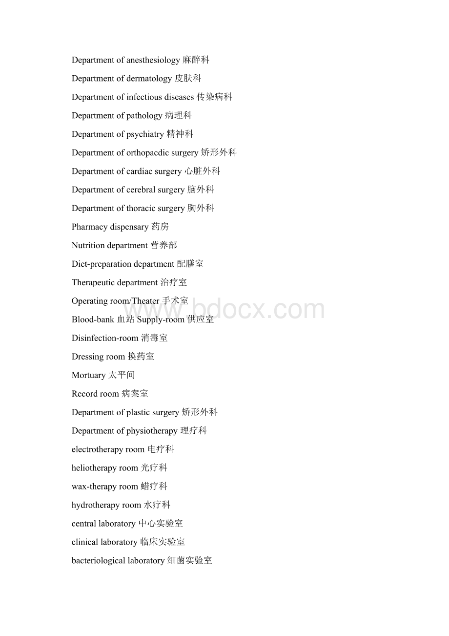 医院部门及科室名称中英对照.docx_第2页