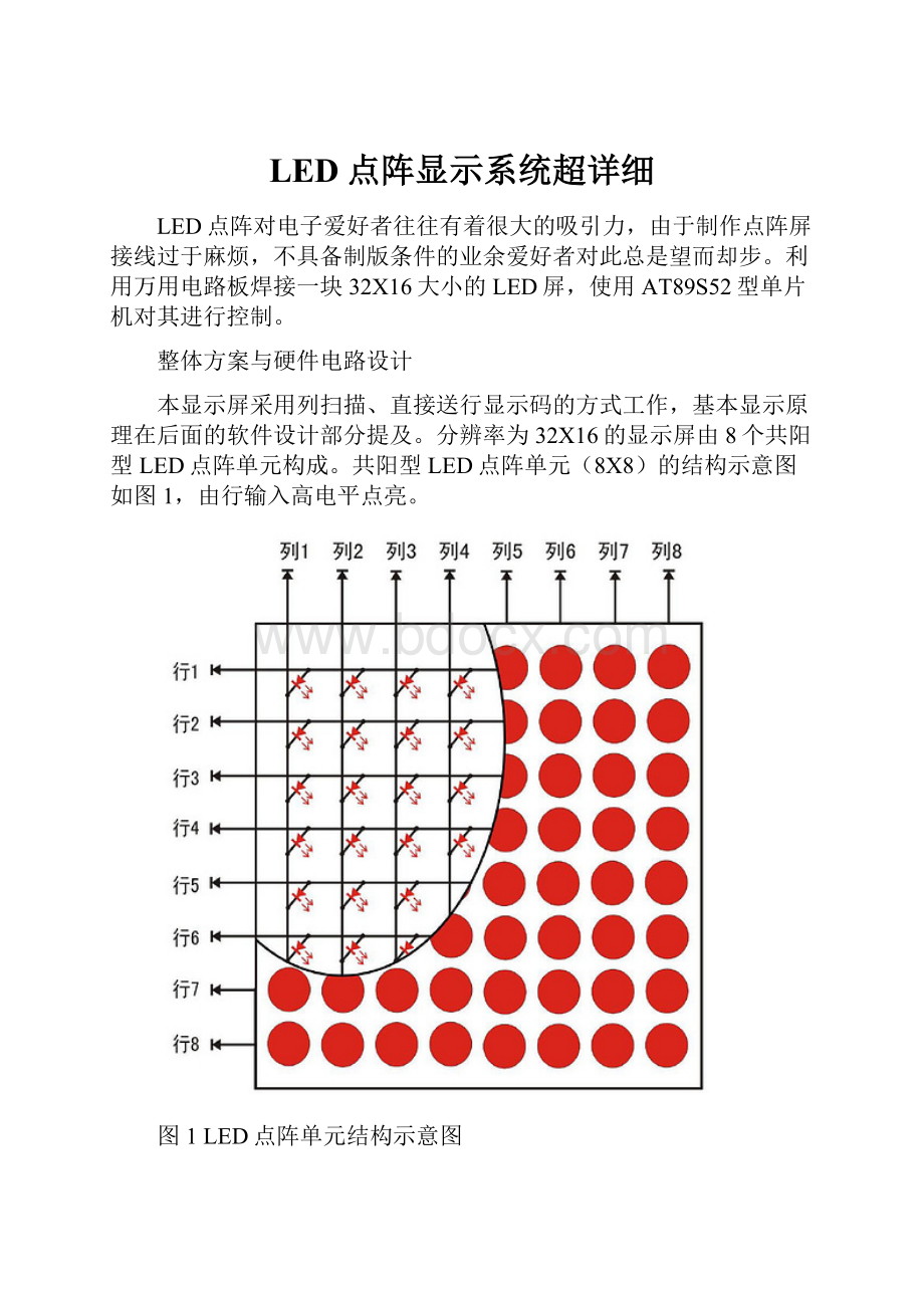 LED点阵显示系统超详细Word文档格式.docx