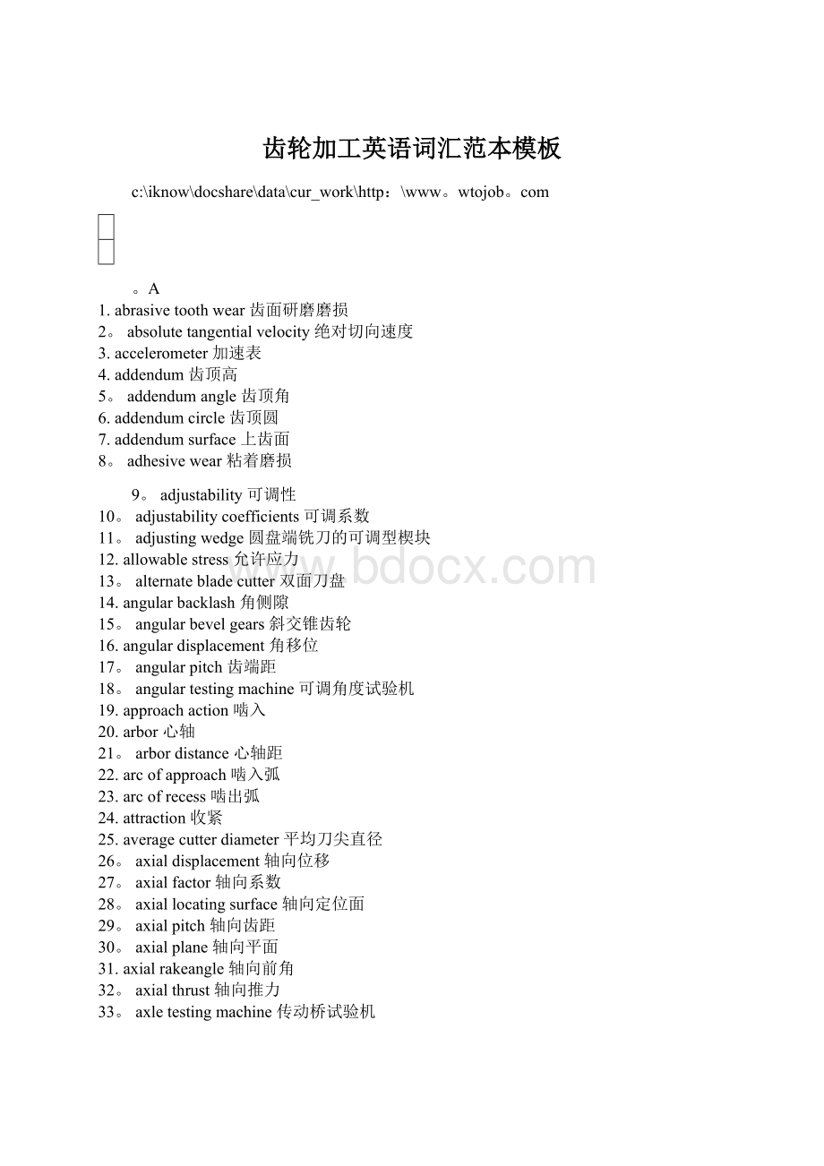 齿轮加工英语词汇范本模板文档格式.docx_第1页