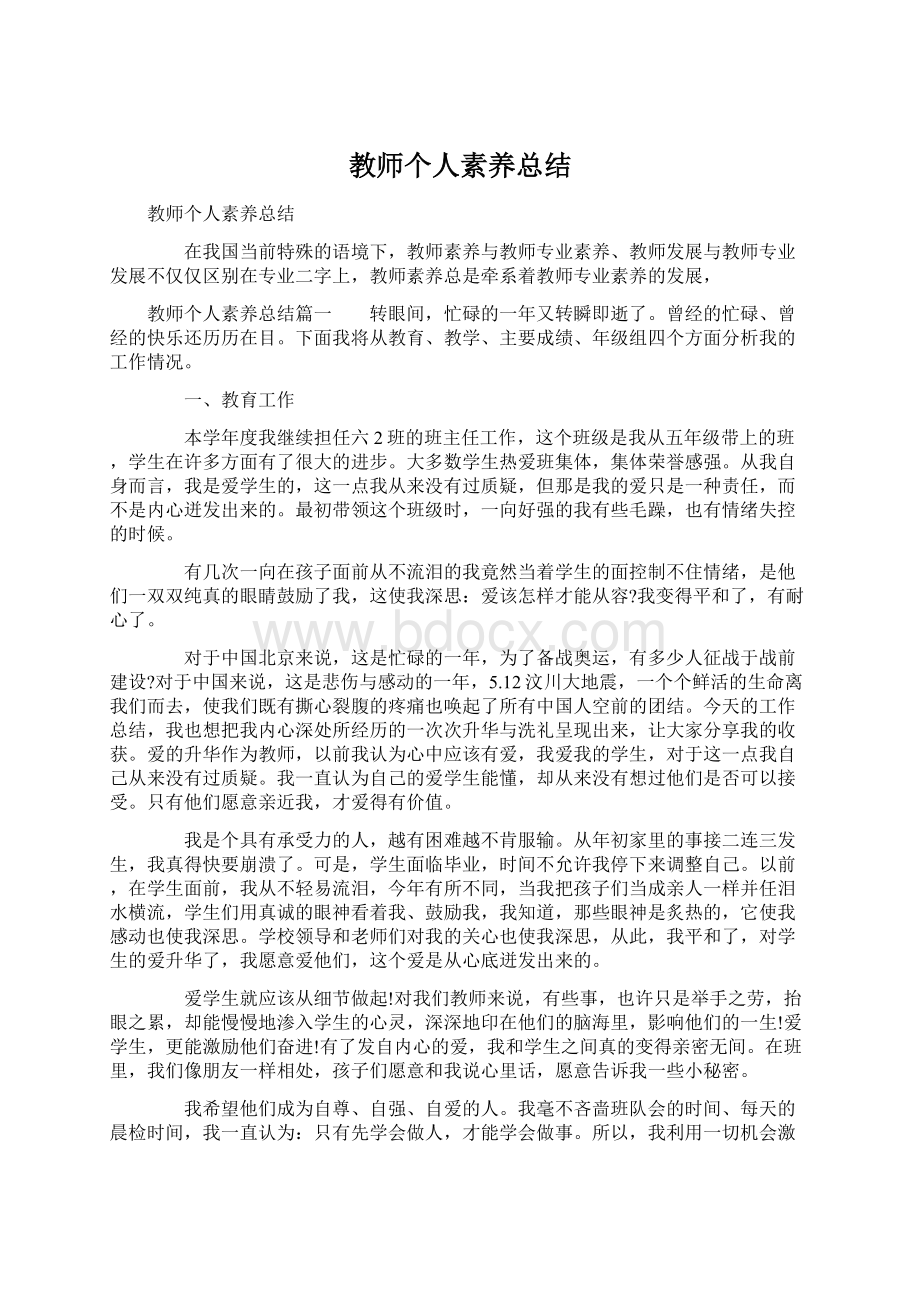 教师个人素养总结.docx_第1页