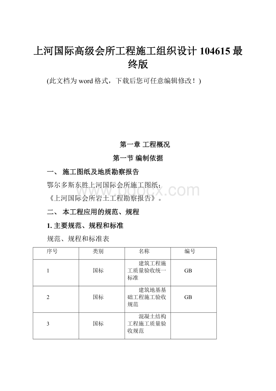 上河国际高级会所工程施工组织设计104615最终版Word文件下载.docx