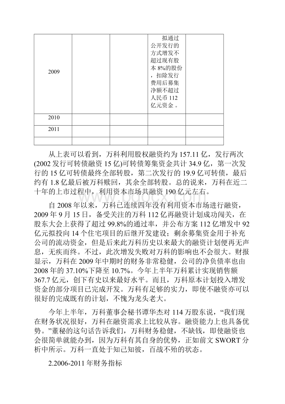 万科历年筹资分析范文.docx_第3页