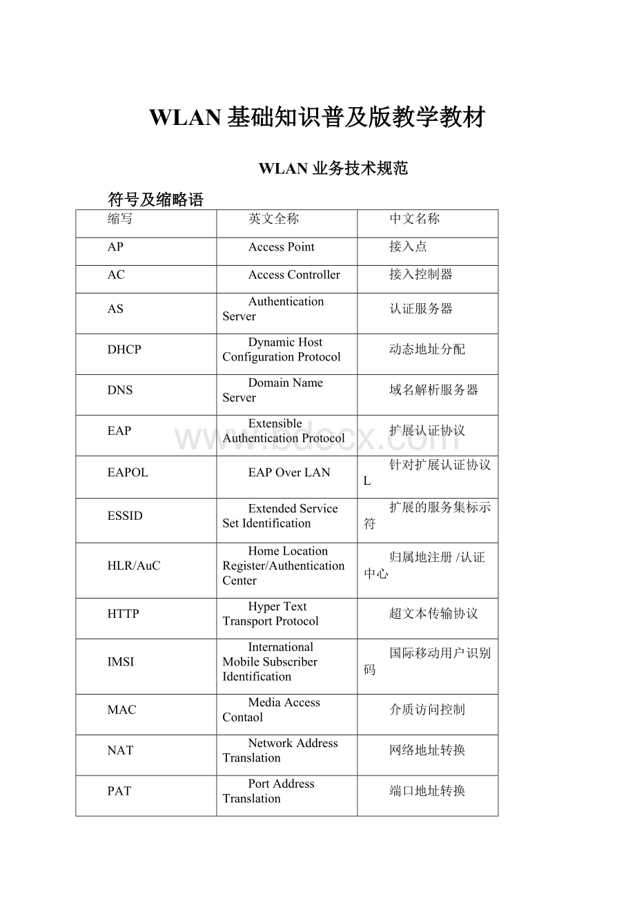 WLAN基础知识普及版教学教材.docx_第1页