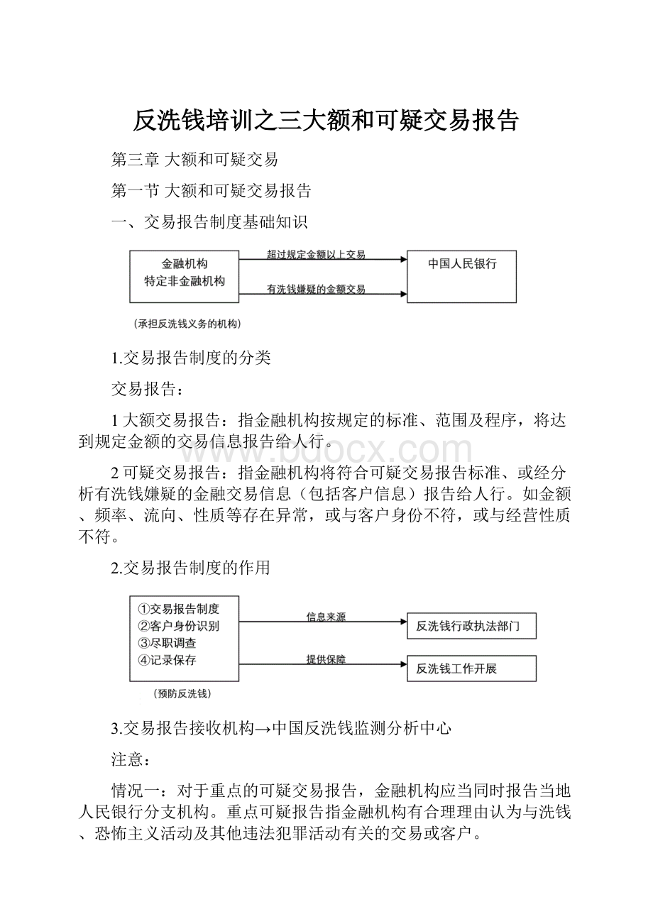 反洗钱培训之三大额和可疑交易报告.docx_第1页