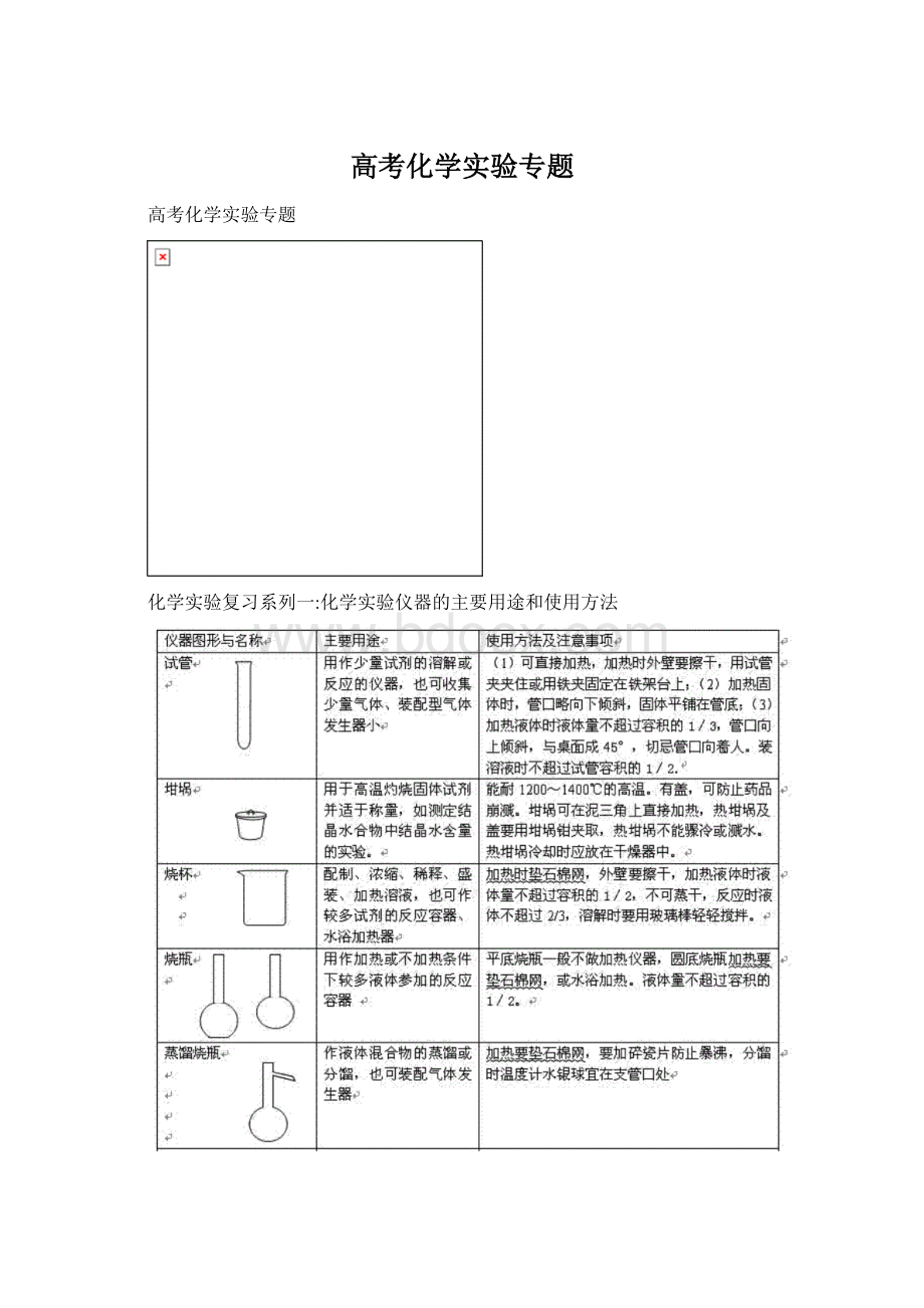 高考化学实验专题Word格式文档下载.docx