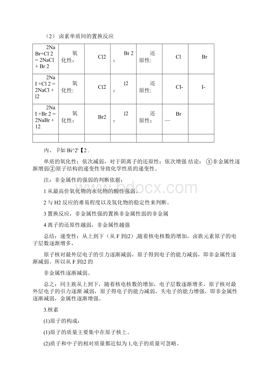 人教版化学必修二第一章知识点总结.docx_第3页