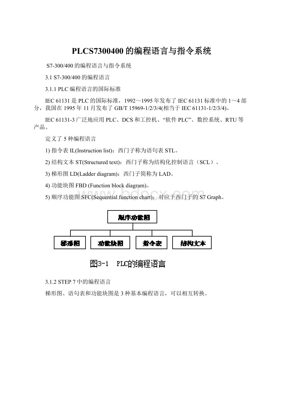 PLCS7300400的编程语言与指令系统Word文档格式.docx