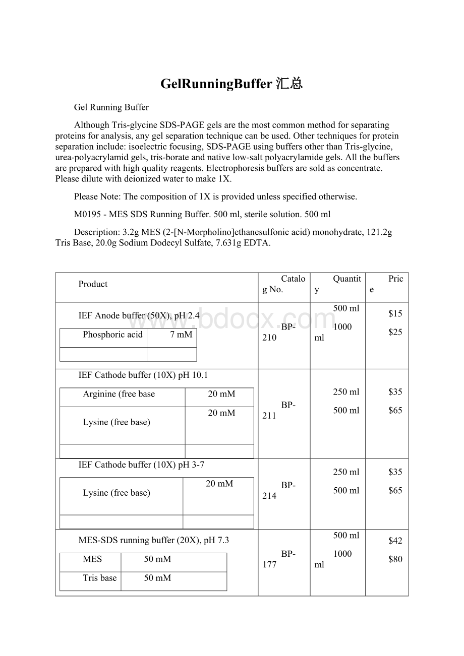 GelRunningBuffer汇总Word格式文档下载.docx