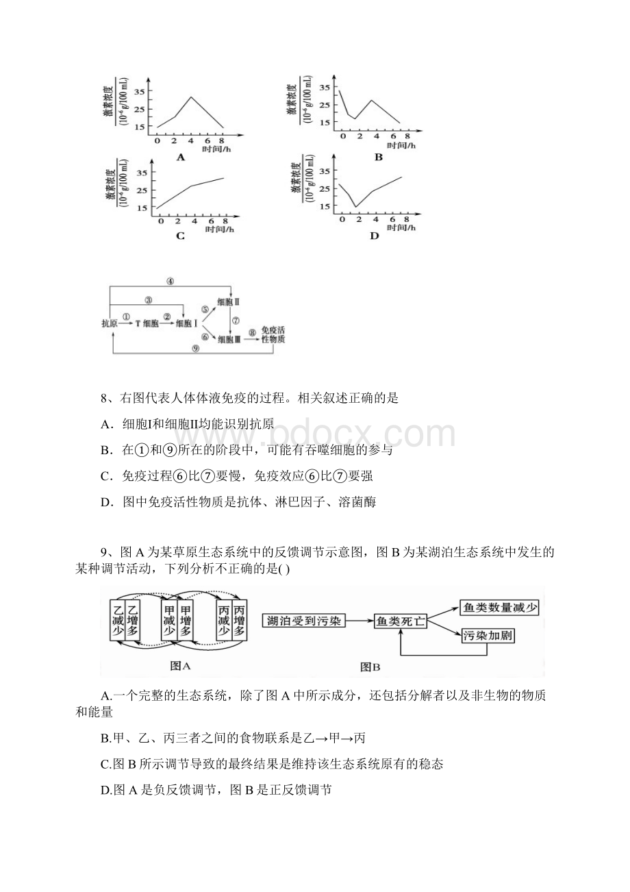 吉林省梅河口市学年高二上学期期末考试生物试题 Word版含答案.docx_第3页