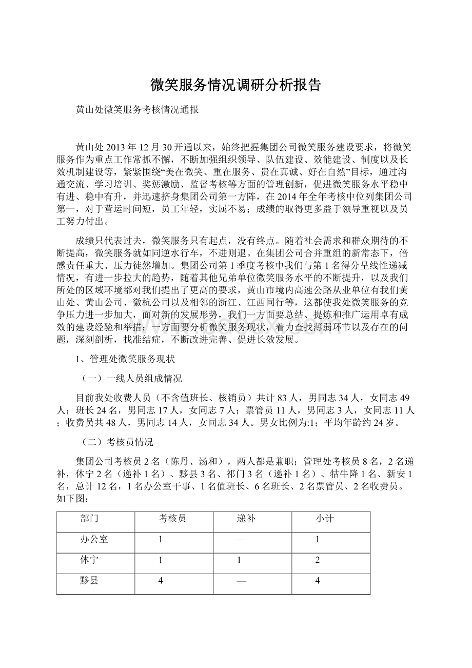 微笑服务情况调研分析报告.docx