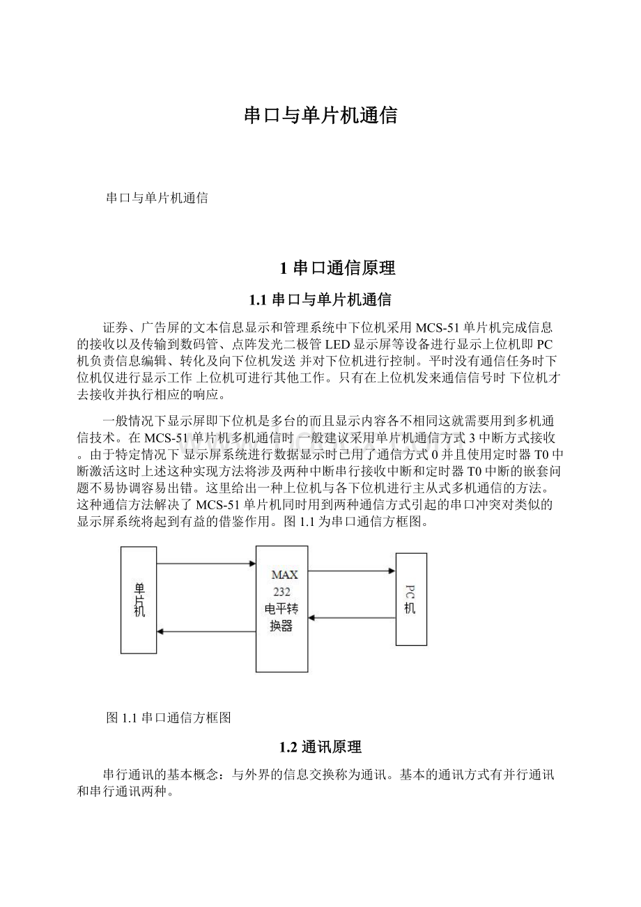 串口与单片机通信Word格式.docx_第1页