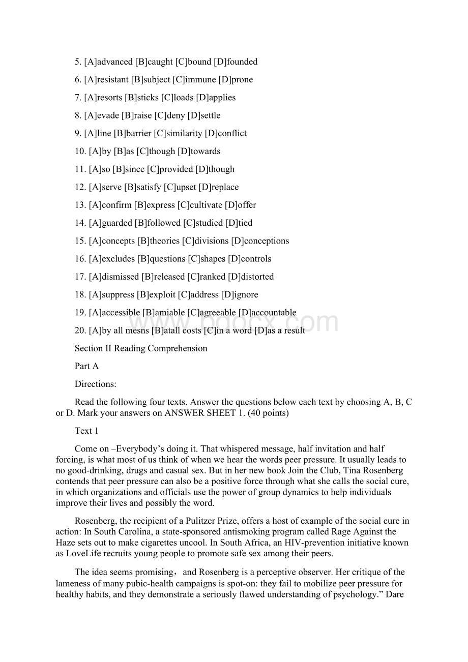 全国硕士研究生入学统一考试英1文档格式.docx_第2页