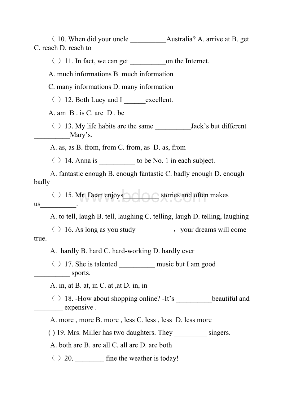 学年最新人教版八年级英语上册Unit3单元过关检测及答案精编试题Word文件下载.docx_第2页