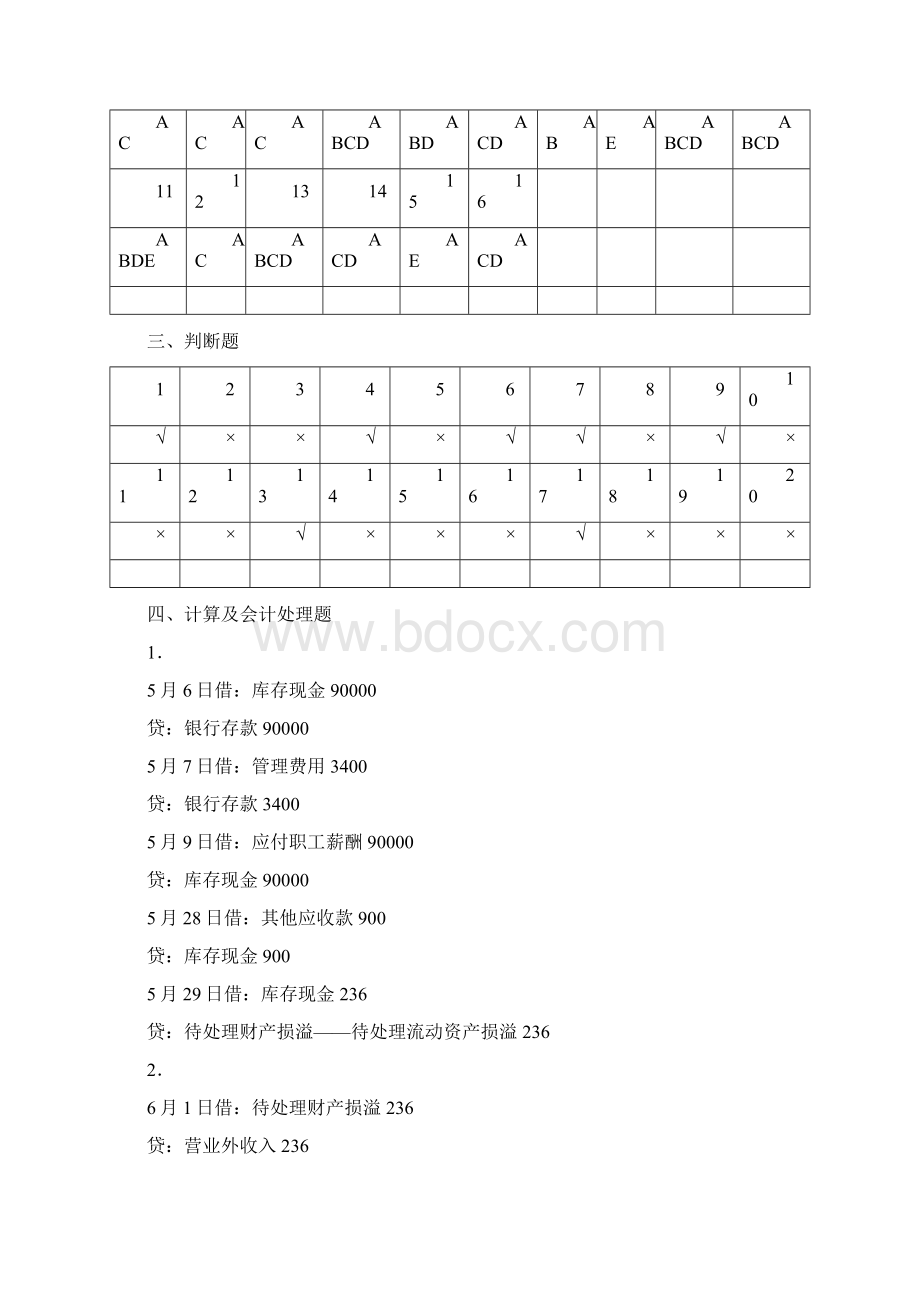 经典财务会计新编财务会计Ⅰ实务练习答案.docx_第2页