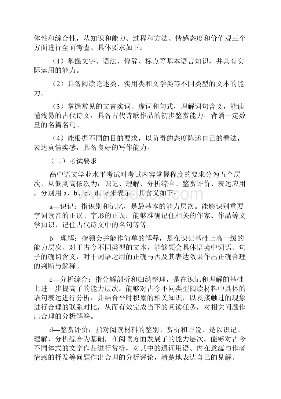 浙江普通高中学业水平考试标准Word文档下载推荐.docx_第2页