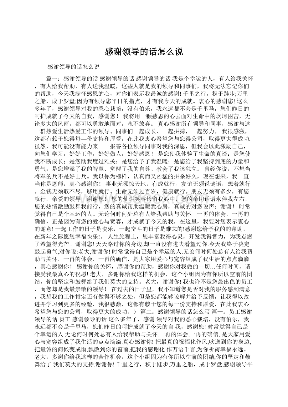 感谢领导的话怎么说Word下载.docx_第1页