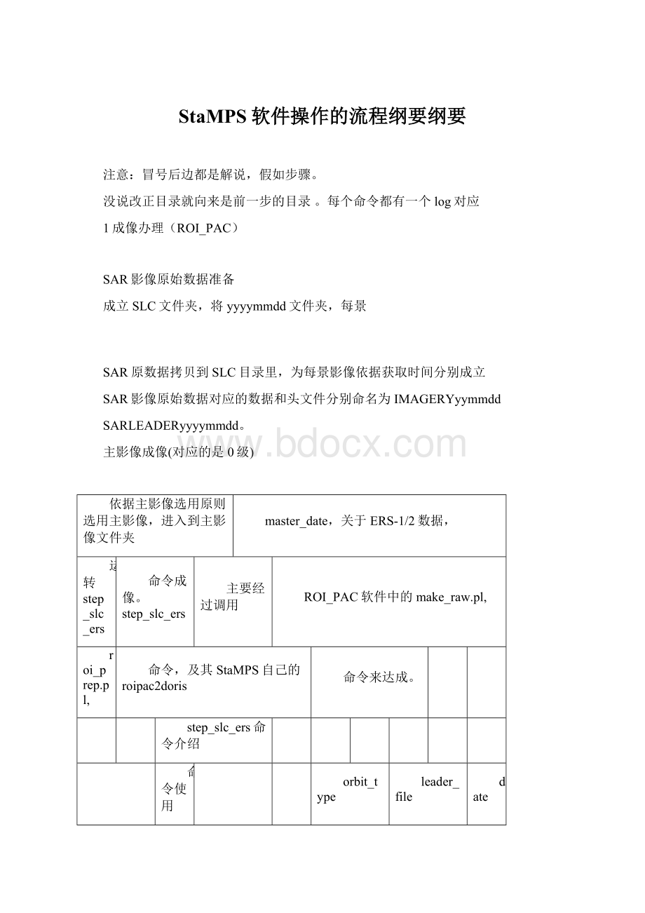 StaMPS软件操作的流程纲要纲要Word文件下载.docx