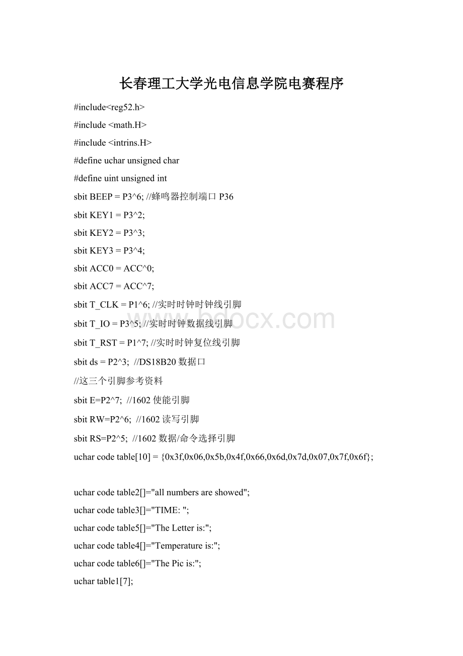 长春理工大学光电信息学院电赛程序Word格式文档下载.docx