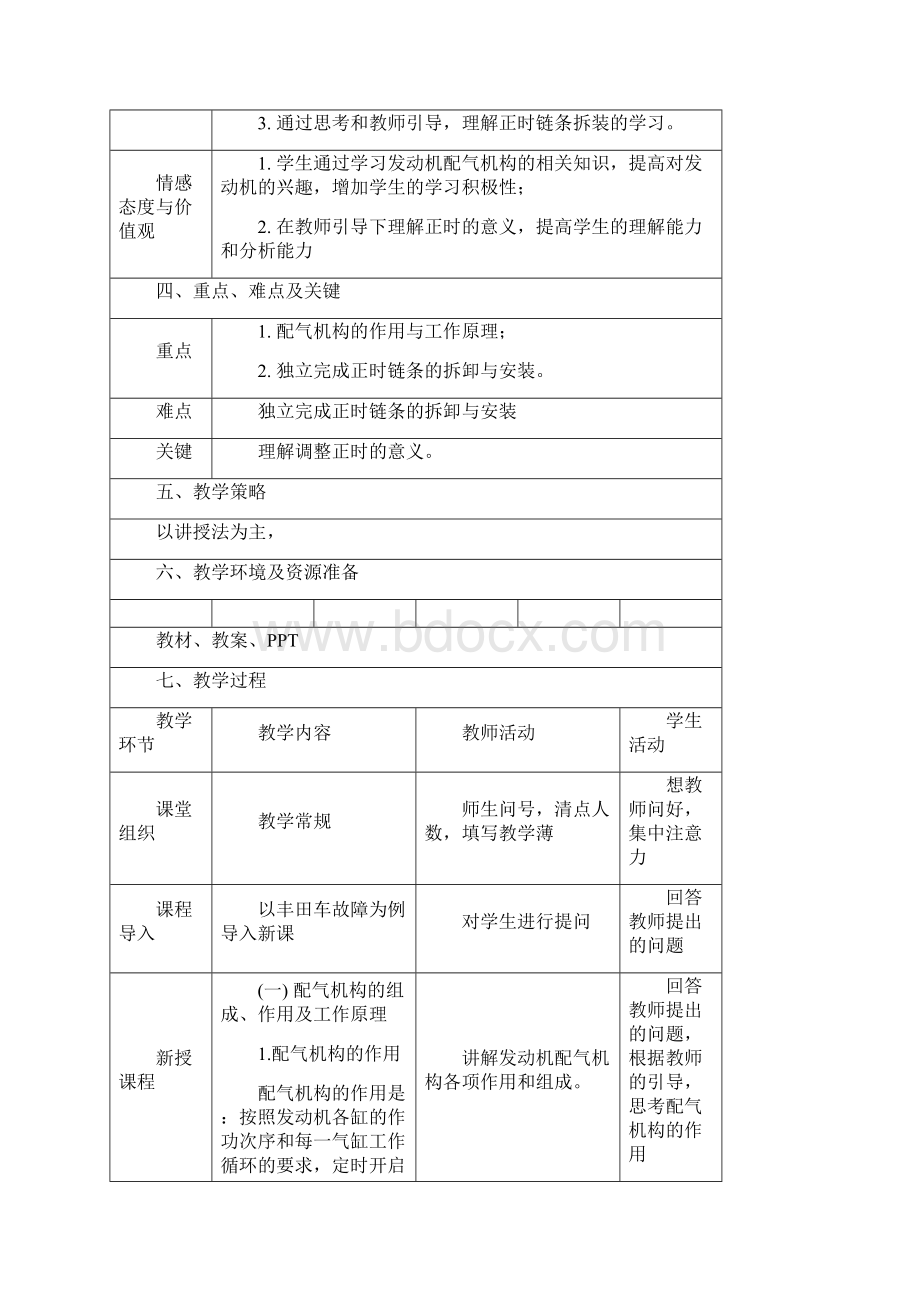 2发动机配气机构的拆装电子教案Word格式文档下载.docx_第2页