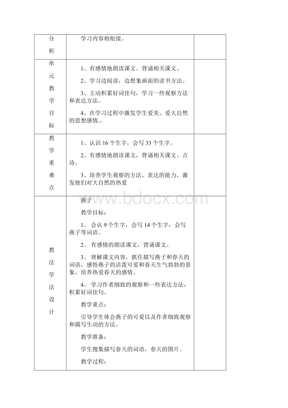 新人教版小学语文三年级下册单元备课稿全册.docx_第2页