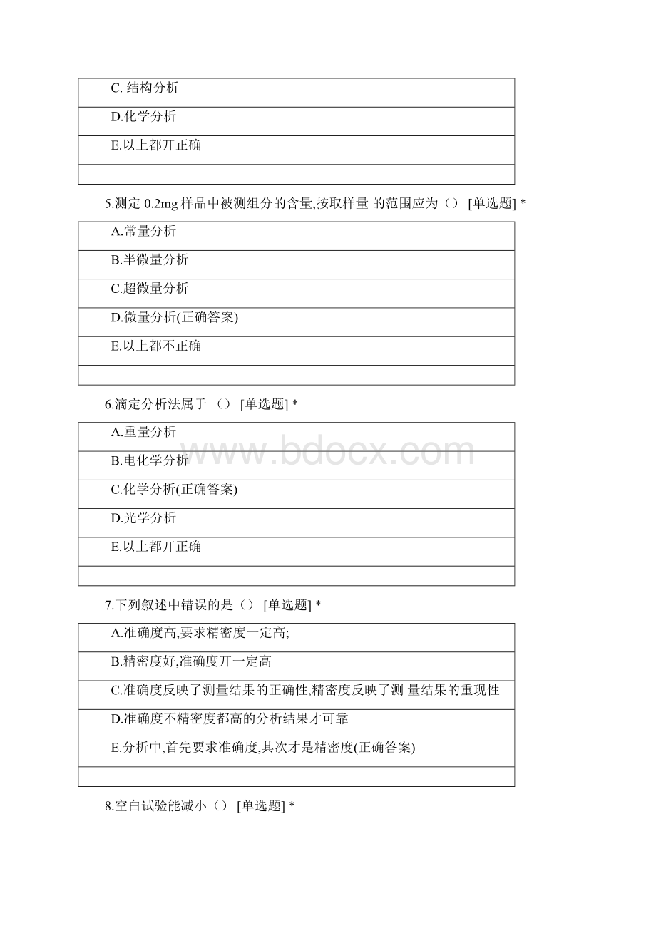 江西农业大学生物工程专业大一学年分析化学题库Word格式文档下载.docx_第2页