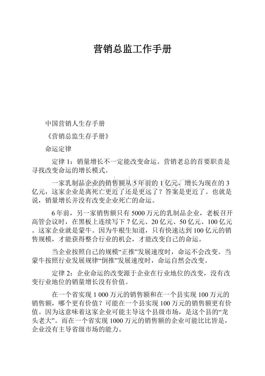 营销总监工作手册Word文档格式.docx