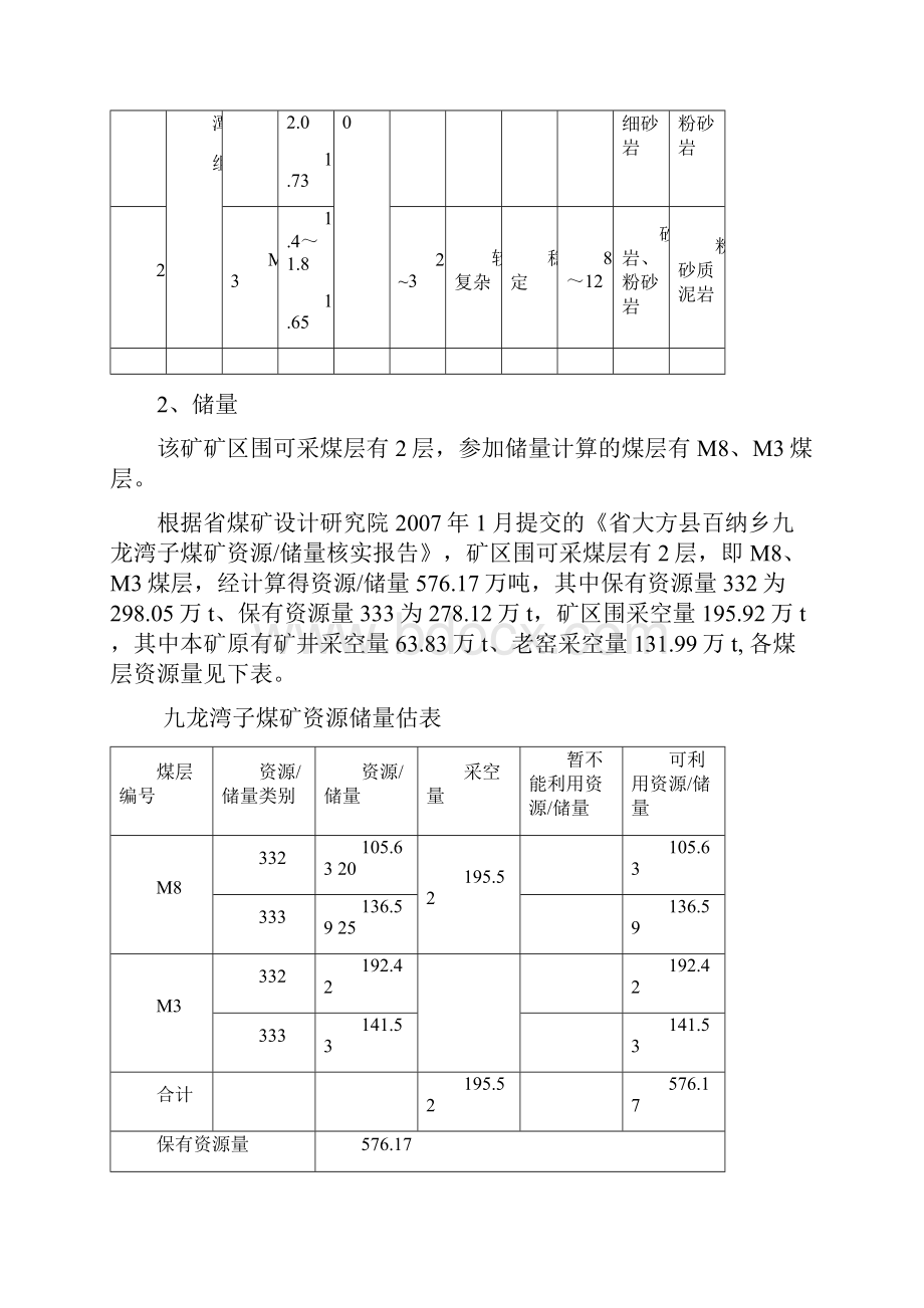 九龙湾子煤矿安全预验收报告矿编Word下载.docx_第3页