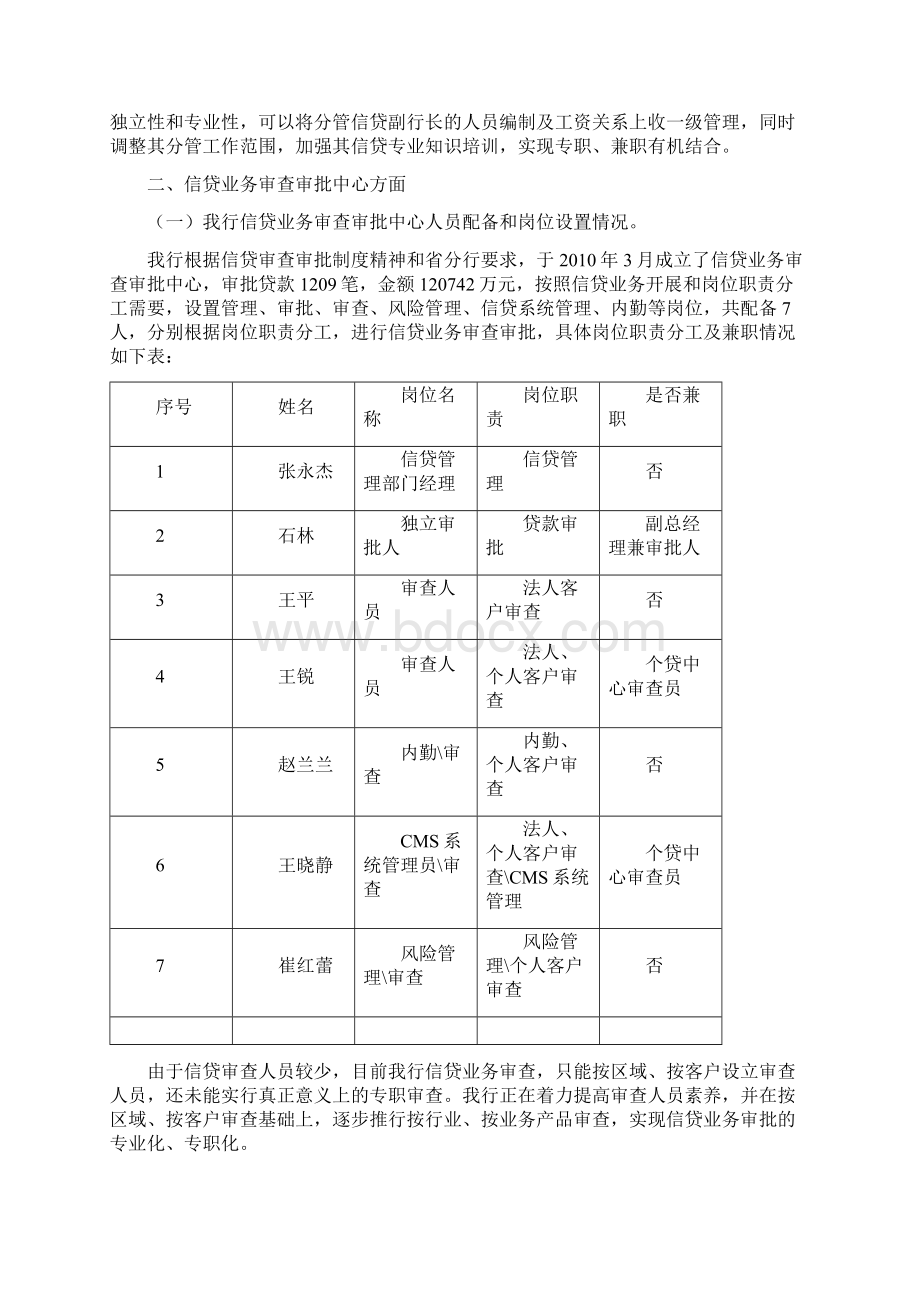 关于信贷经营管理体制调研的专题报告WORD文档.docx_第3页