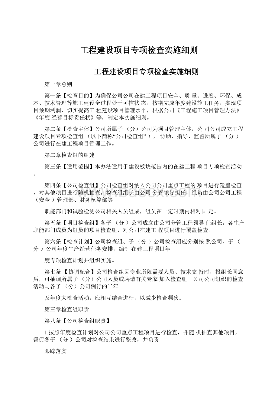 工程建设项目专项检查实施细则.docx