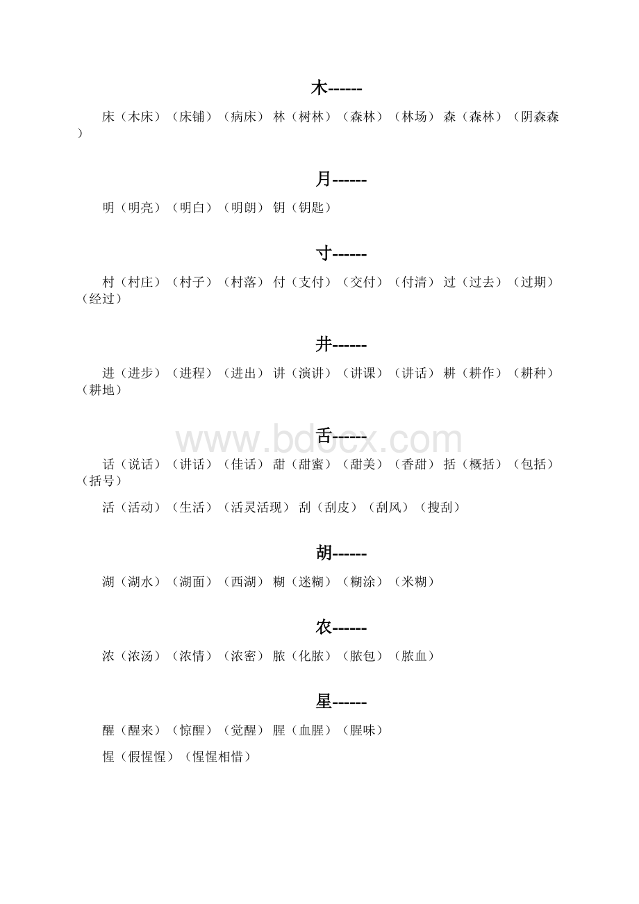 换偏旁组词汇总偏旁部首专项练习汉字偏旁部首名称表可编辑修改word版文档格式.docx_第2页