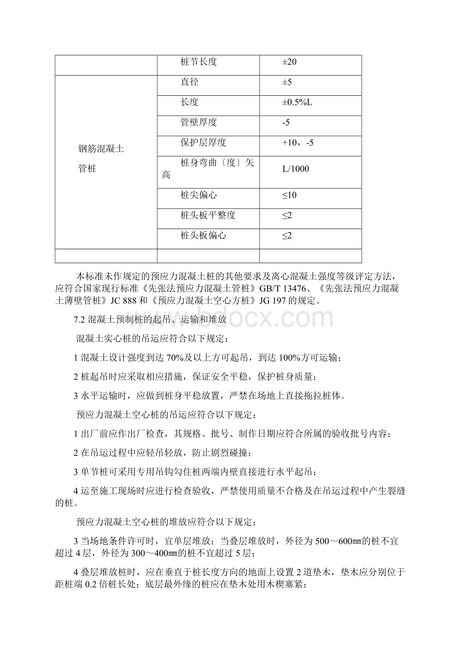 预制桩施工相关规范要求Word文档下载推荐.docx_第3页