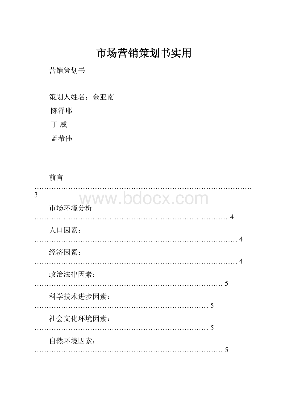 市场营销策划书实用文档格式.docx_第1页