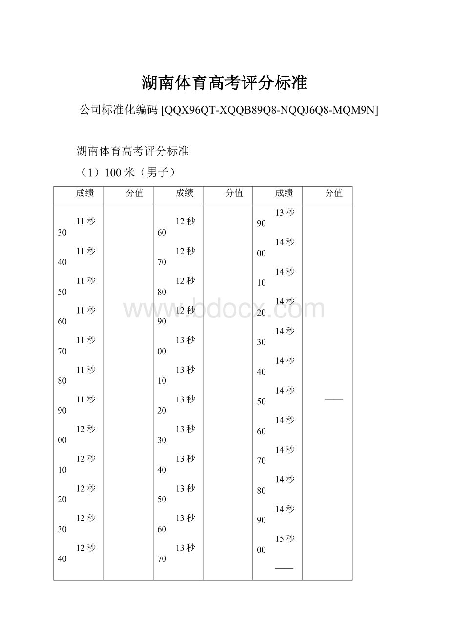 湖南体育高考评分标准Word格式文档下载.docx