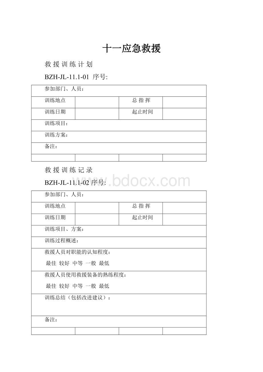 十一应急救援Word下载.docx